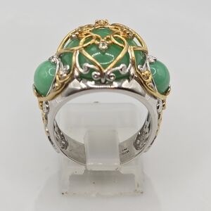 Unbelievable Michael Valitutti Genuine Precious Jade And Diamond Ring